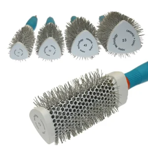 三角形の猪毛が付いたセラミック製ヘアブラシ